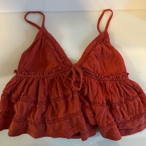 Orange flowy tank top